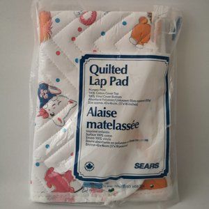 Vintage Sears Quilted Lap Pad Nursery Print "New" Old Stock, 17" x 18" Nostalgic